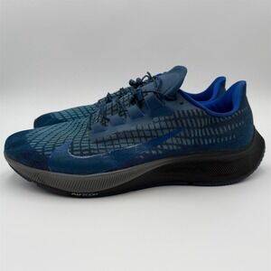 Nike Air Zoom Men's Running Shoes Navy Blue/Black Lace-Up Athletic